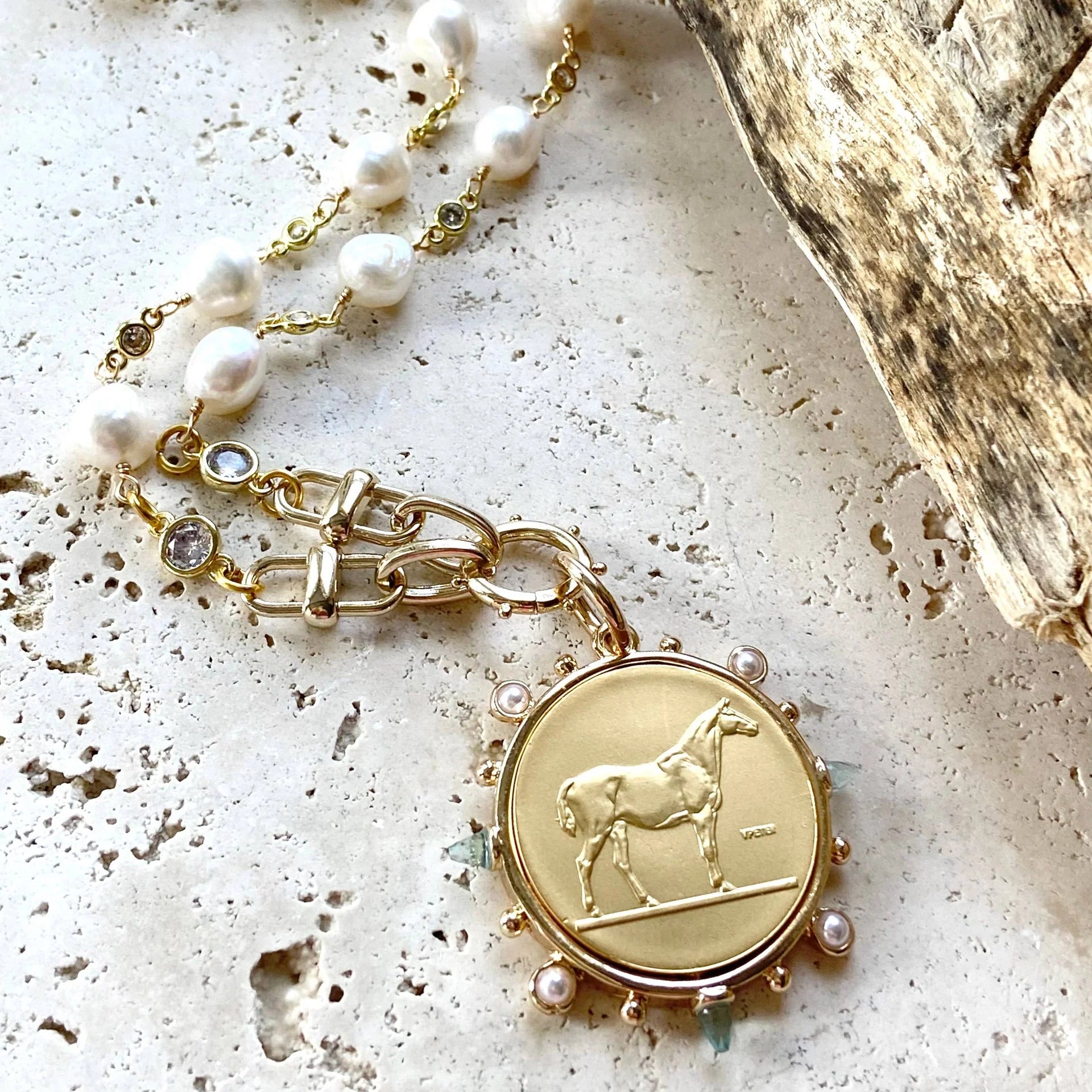 Horse Coin Equestrian Derby Necklace