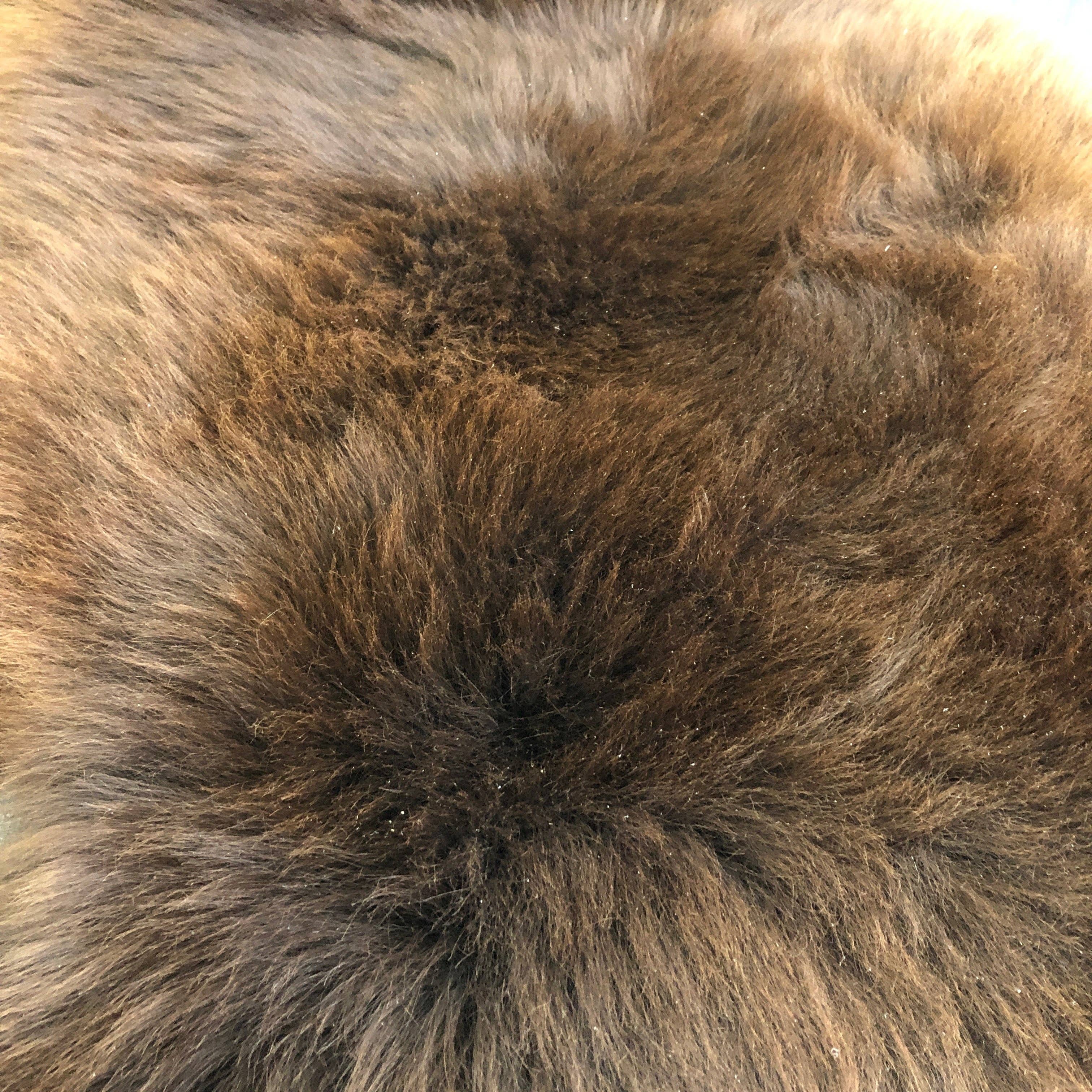 Natural British Brown Sheepskin Rug Large