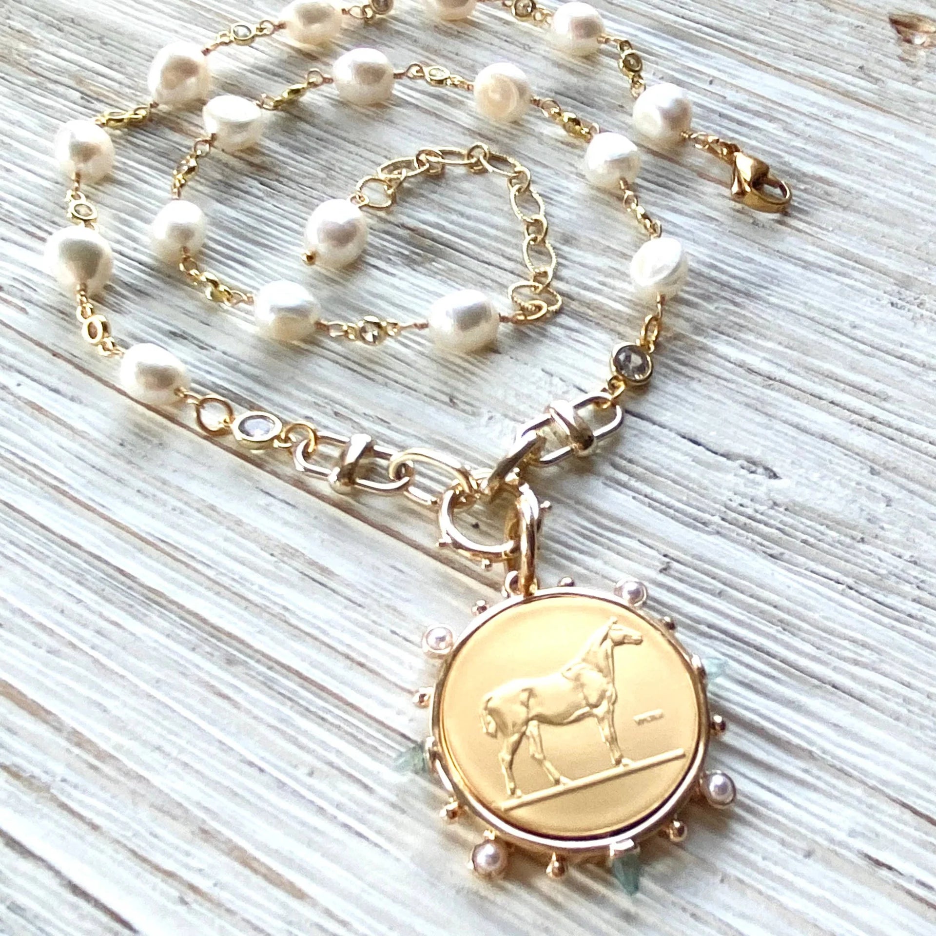Horse Coin Equestrian Derby Necklace