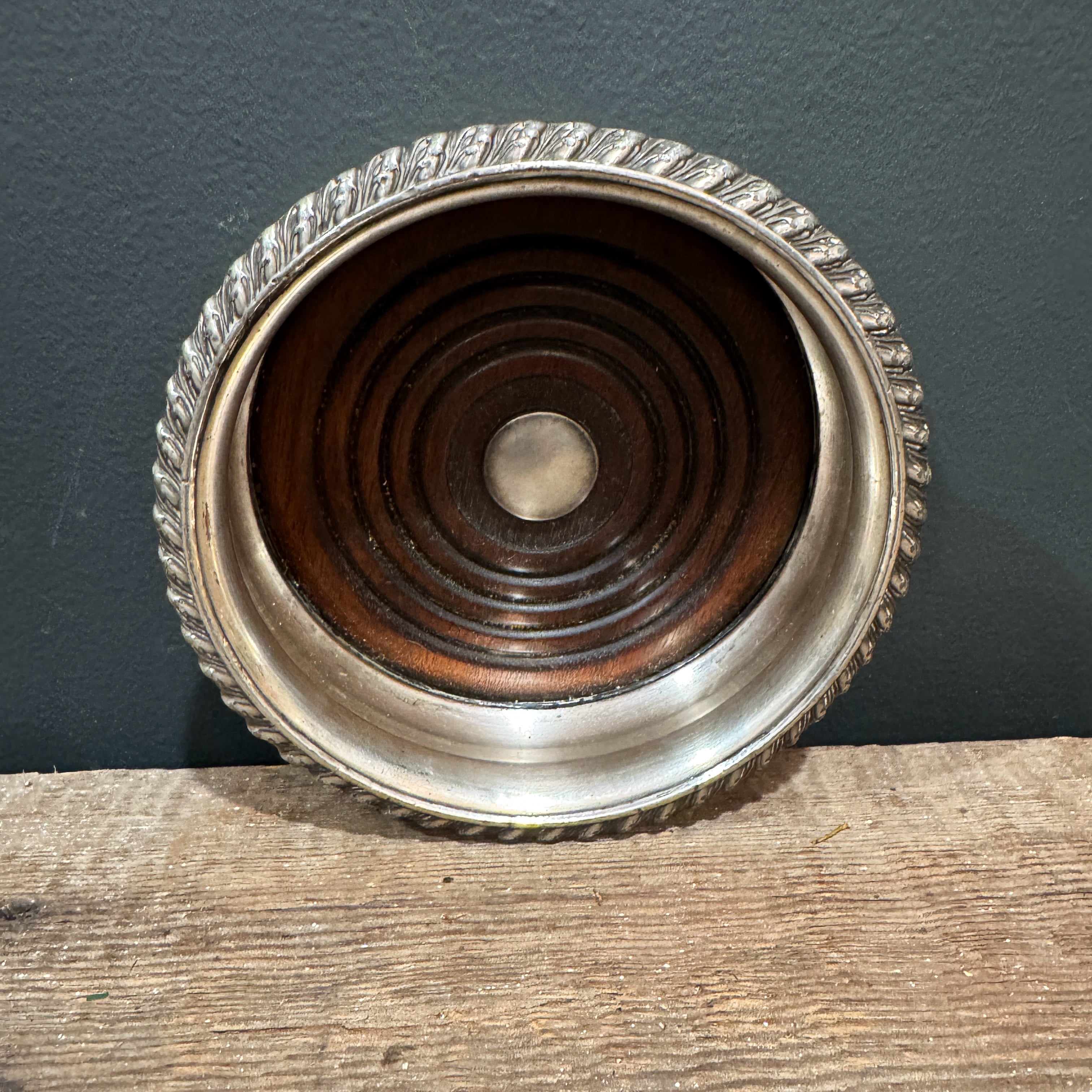 English Silverplate Wine Bottle Coaster