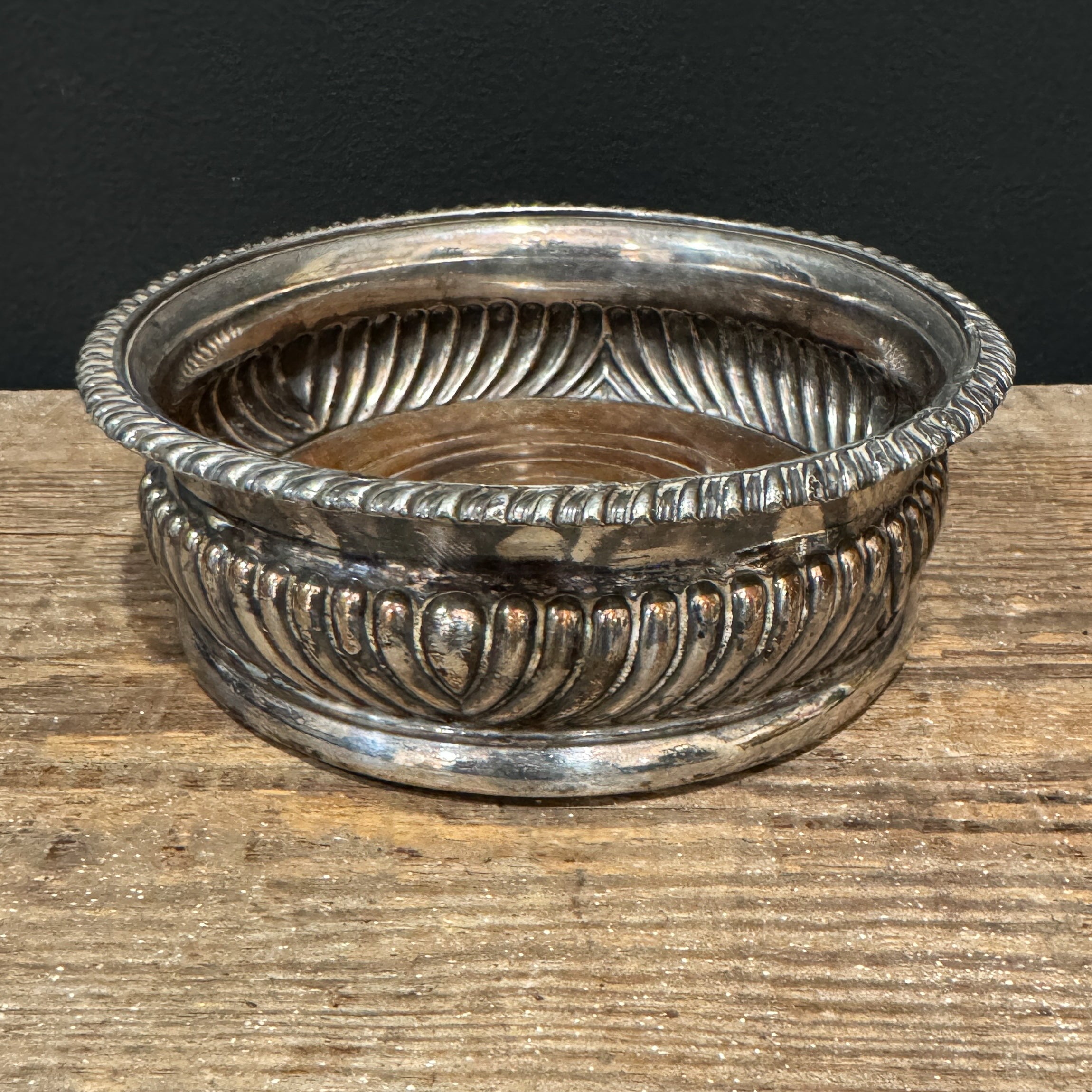 English Silverplate Wine Bottle Coaster