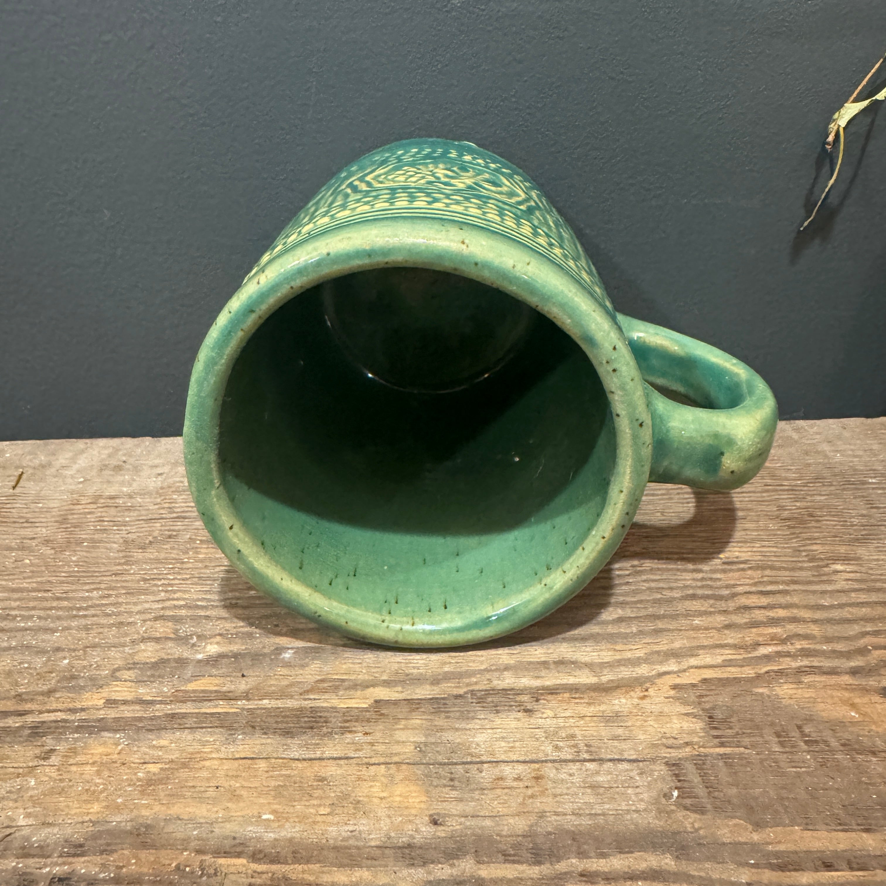 Vintage McCoy Green Glazed Mug