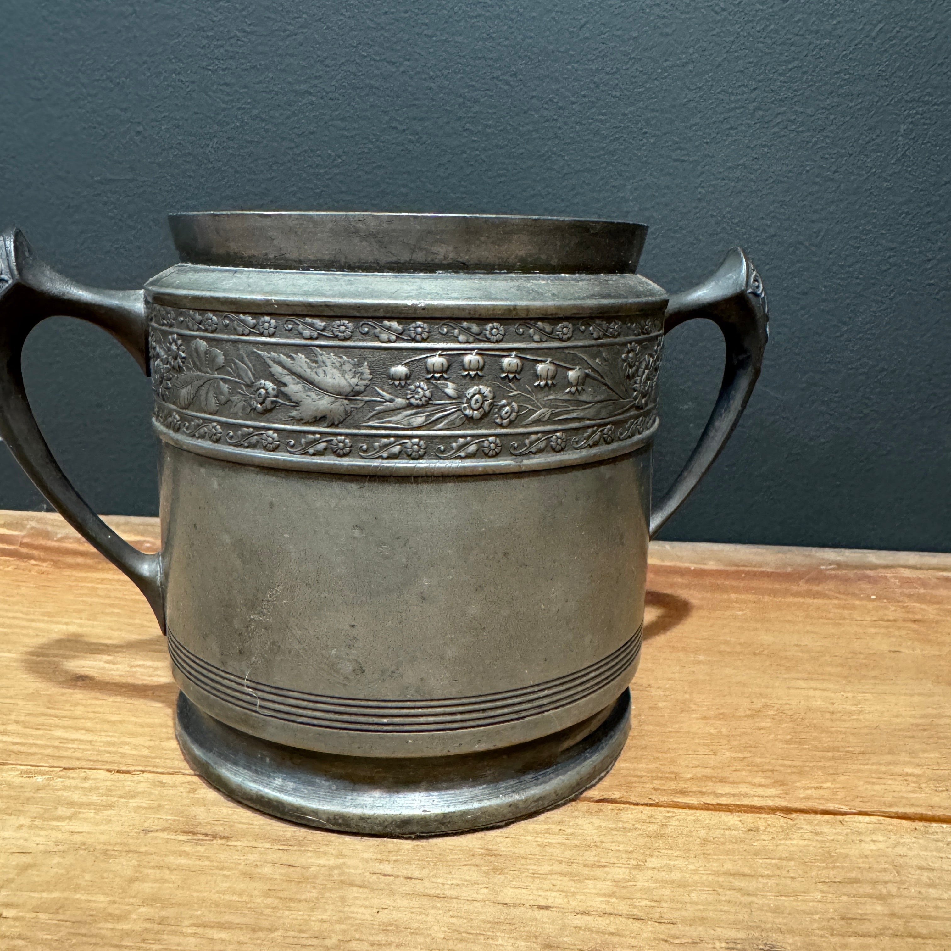 Silverplate "S" Engraved Trophy Style Urn