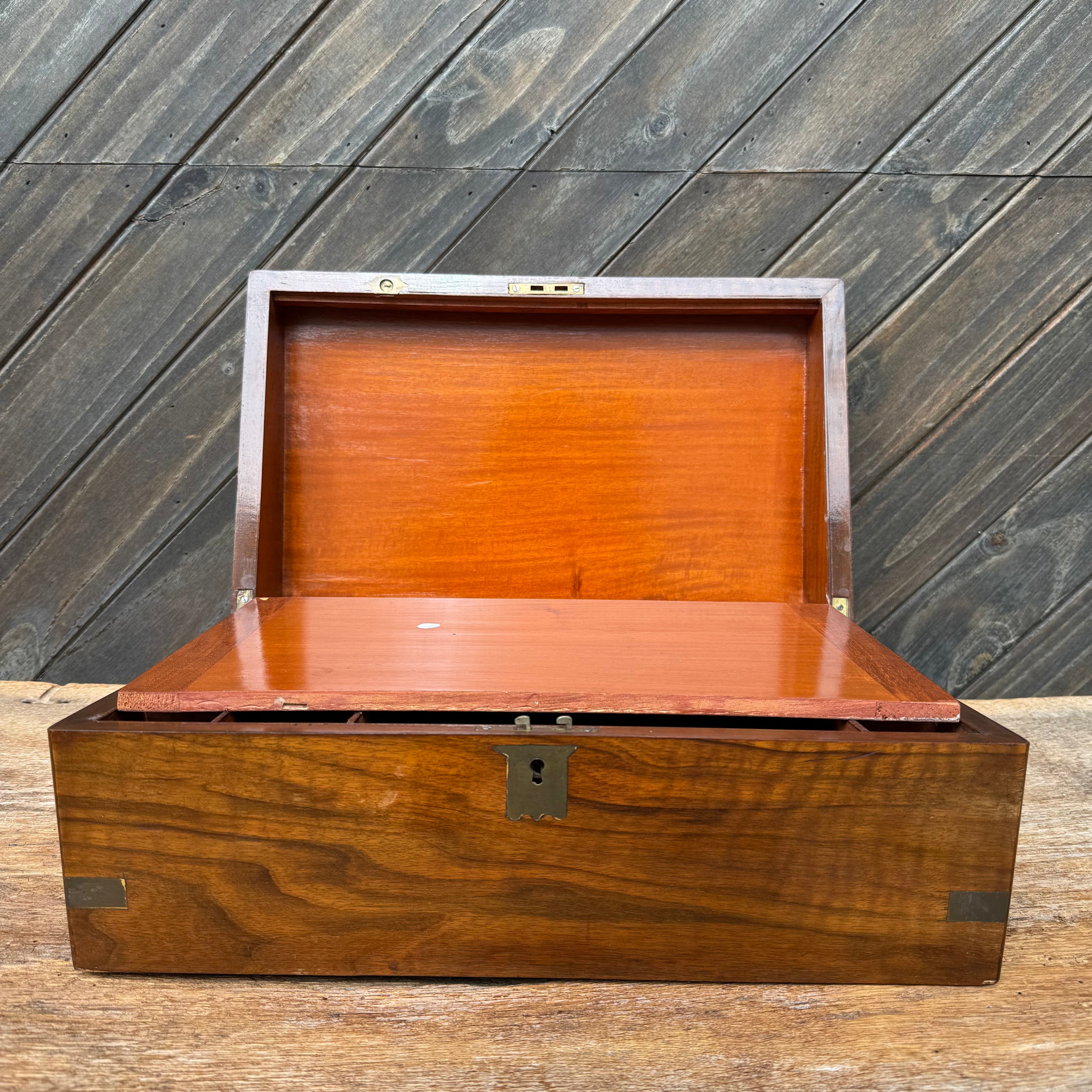Victorian Walnut Writing Slope with Key