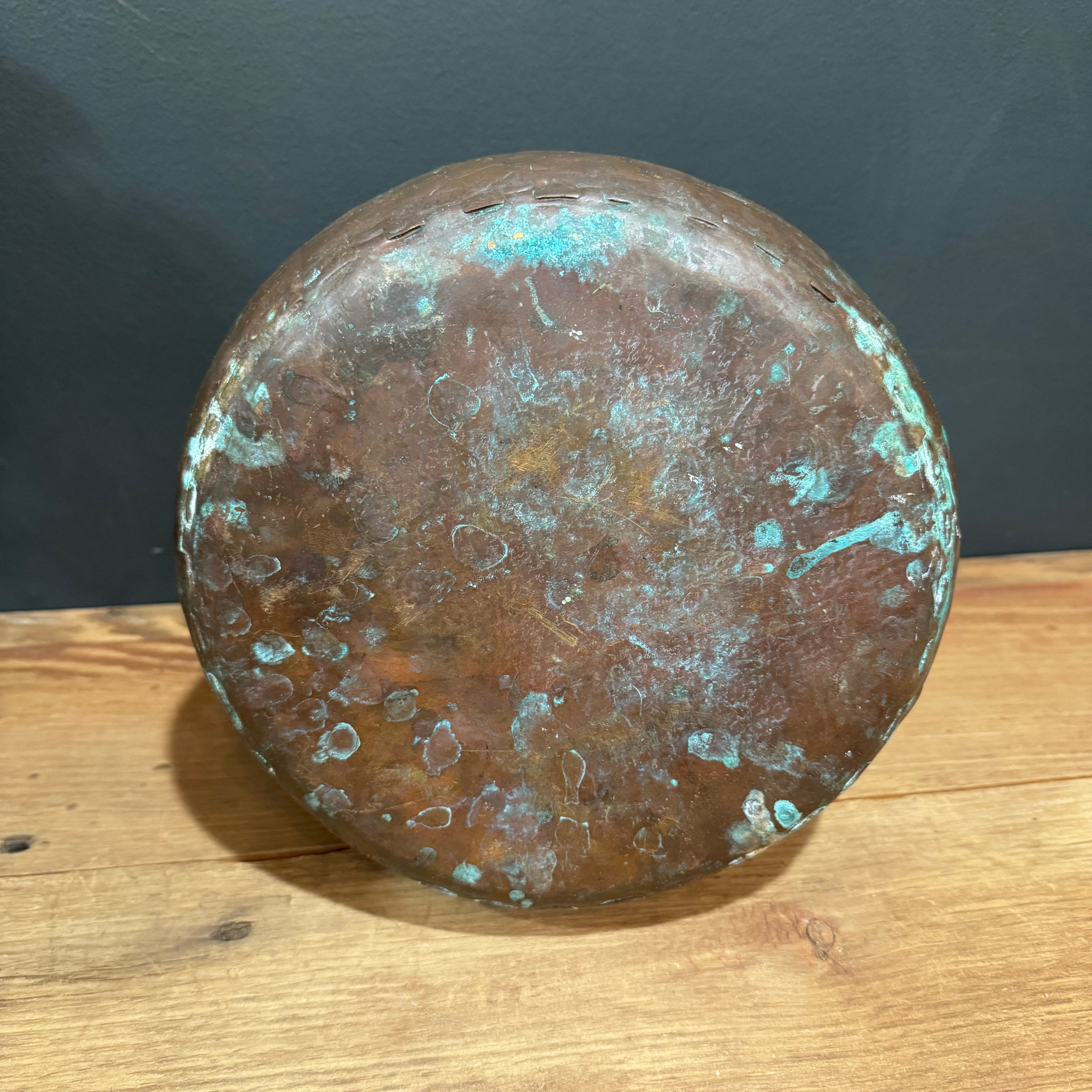 Antique Copper Cauldron w/Iron Handle