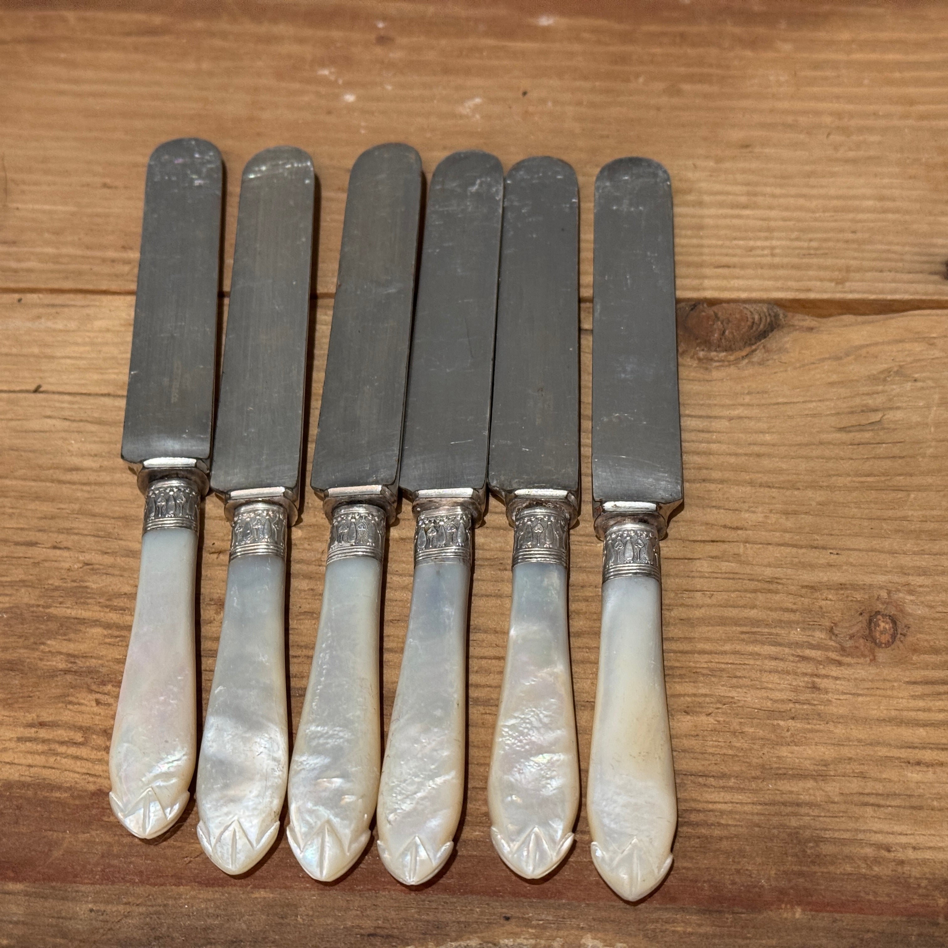 19th Century Mother of Pearl Dinner Knife -6