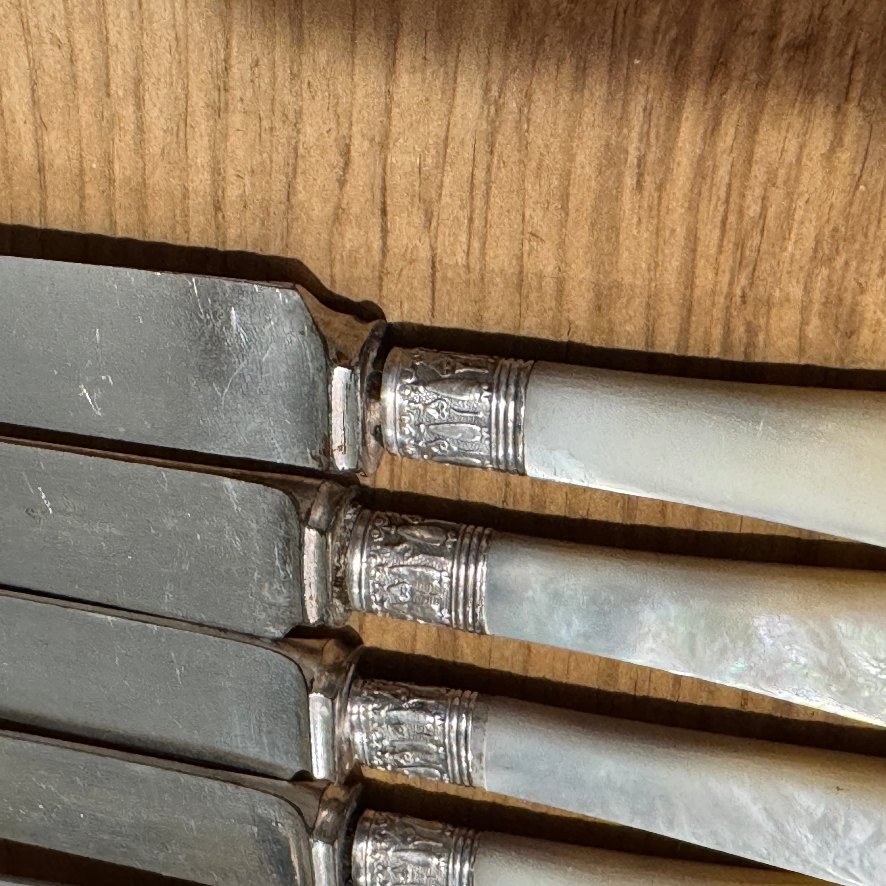 19th Century Mother of Pearl Dinner Knife -6