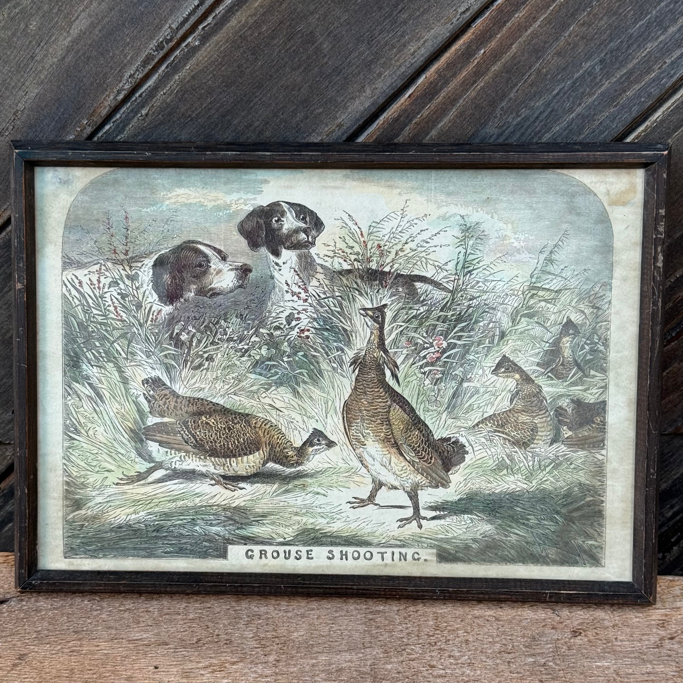 Grouse Shooting Engraving
