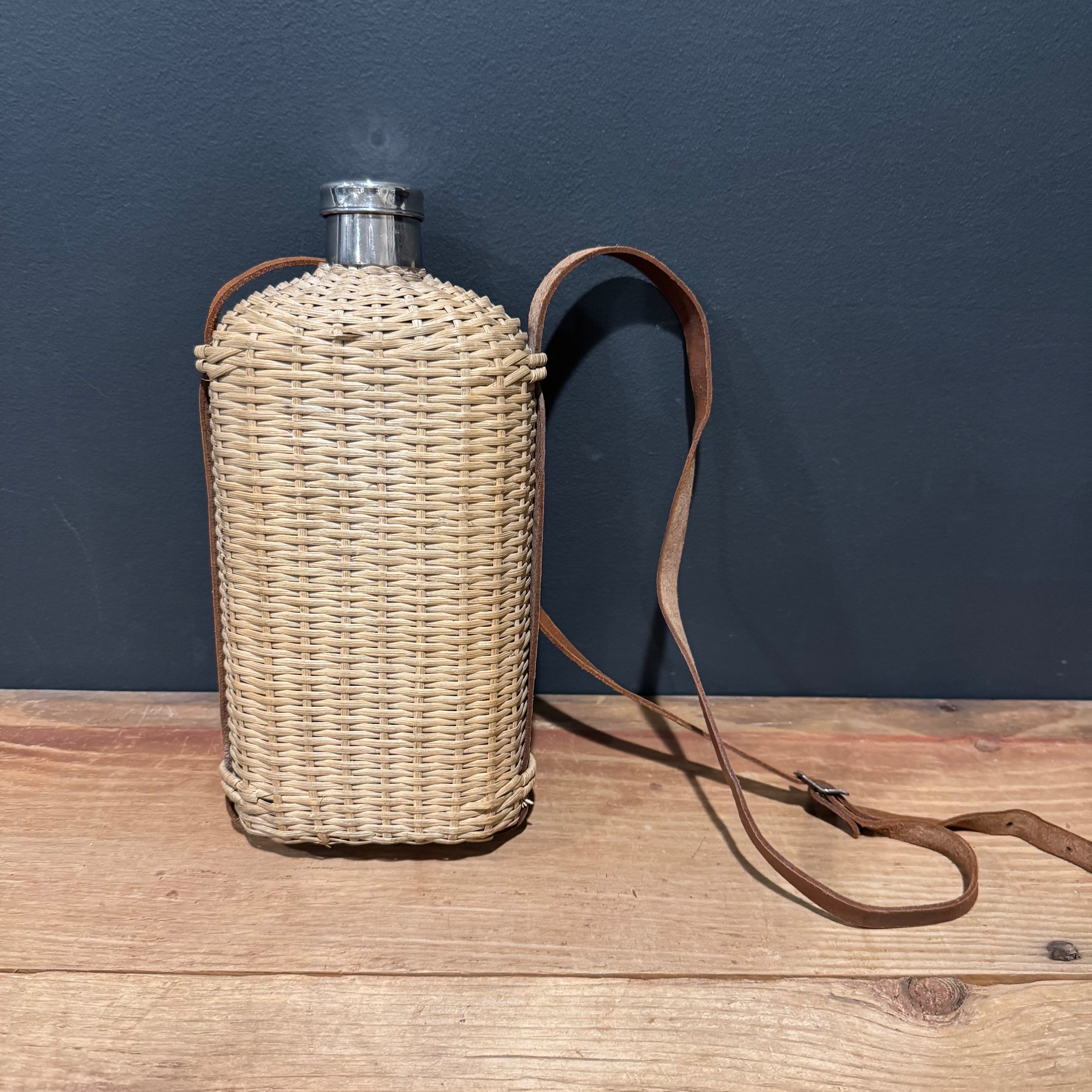 French Wicker Water Flask