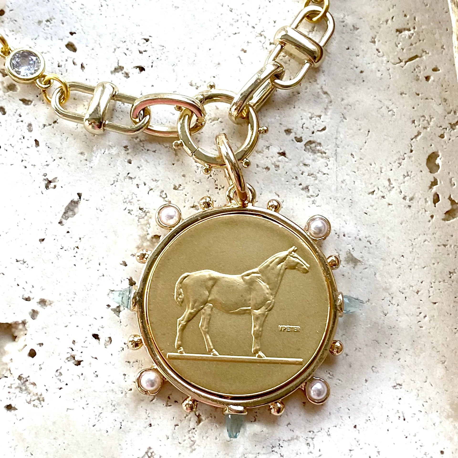 Horse Coin Equestrian Derby Necklace