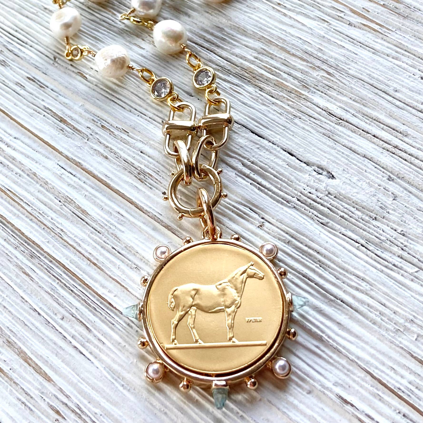 Horse Coin Equestrian Derby Necklace