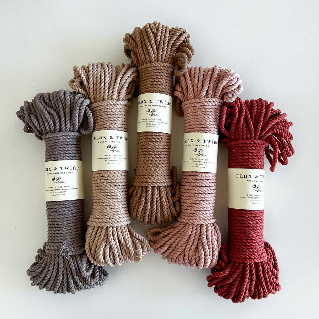 Flax & Twine 5mm Brenn Twisted Cotton Rope
