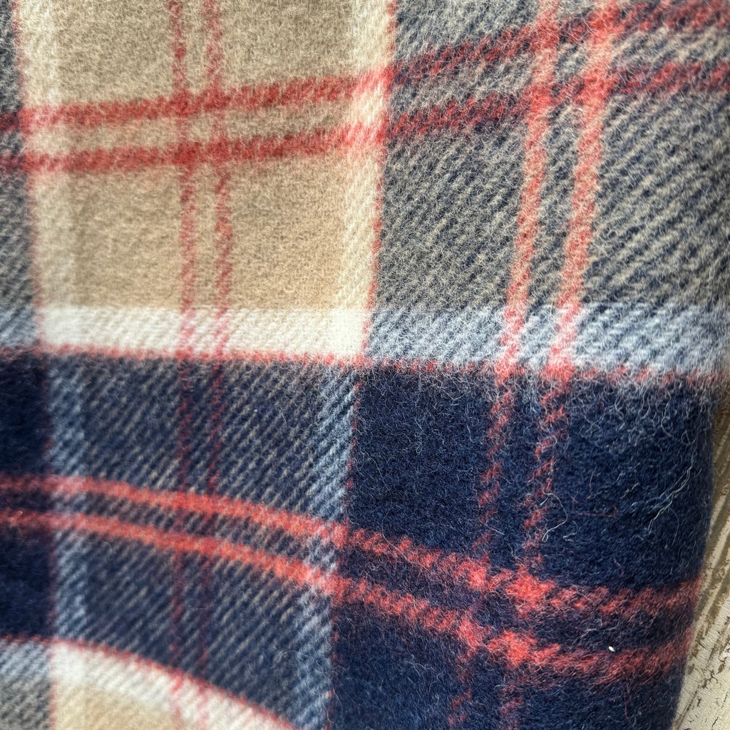 English Navy Tartan Blanket by Bronte Moon
