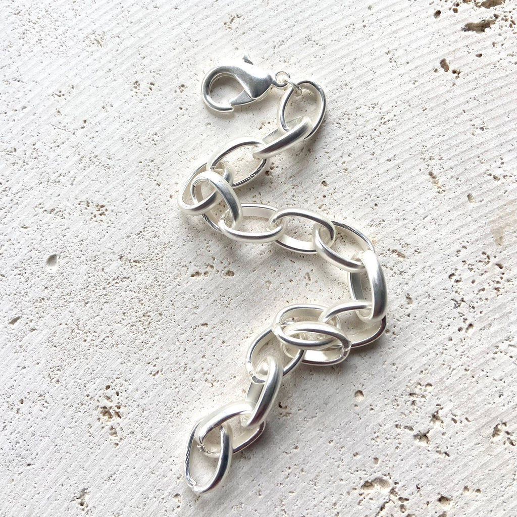 Matte silver chunky bracelet