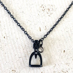 Horse jewelry stirrup necklace, equestrian, derby