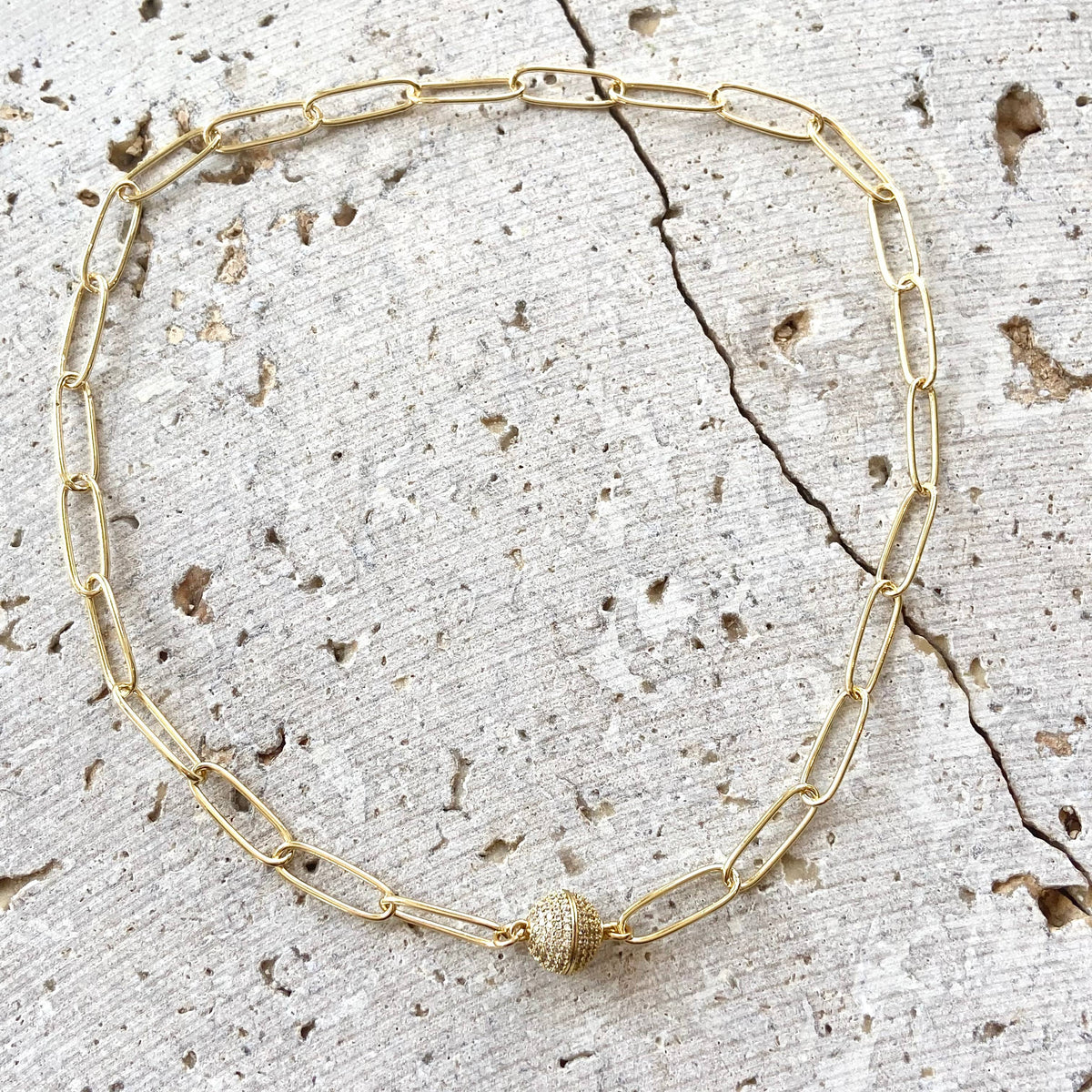 Gold Magnetic Paperclip Chain Necklace