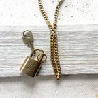 Louis Vuitton Upcycled Repurposed Lock + Key Necklace 