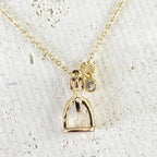 Horse jewelry stirrup necklace, equestrian, derby
