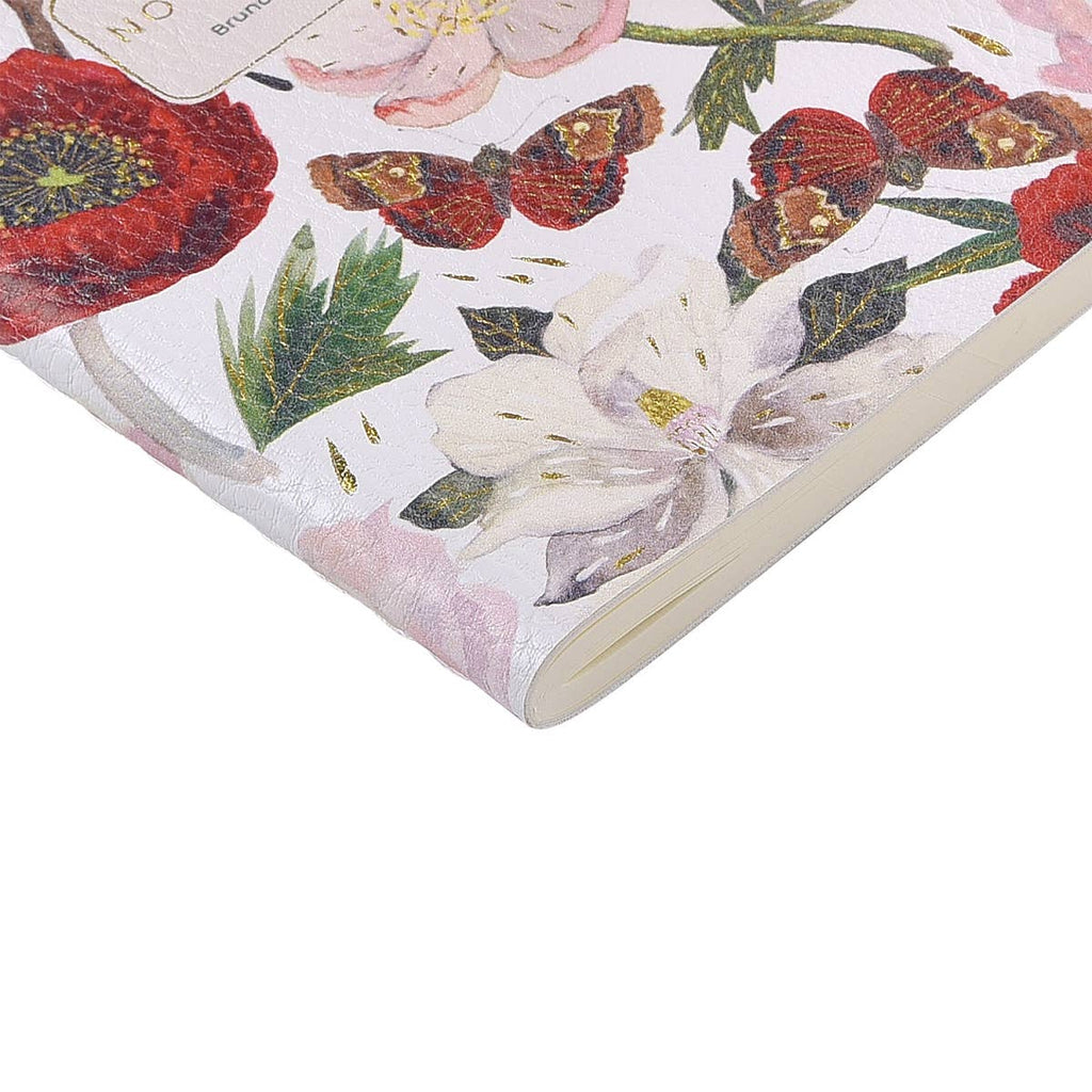 Vegan Leather A5 Notebook - Peonies