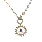 Mother of Pearl Sunburst Pendant Necklace