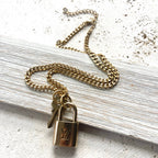 Louis Vuitton Upcycled Repurposed Lock + Key Necklace 
