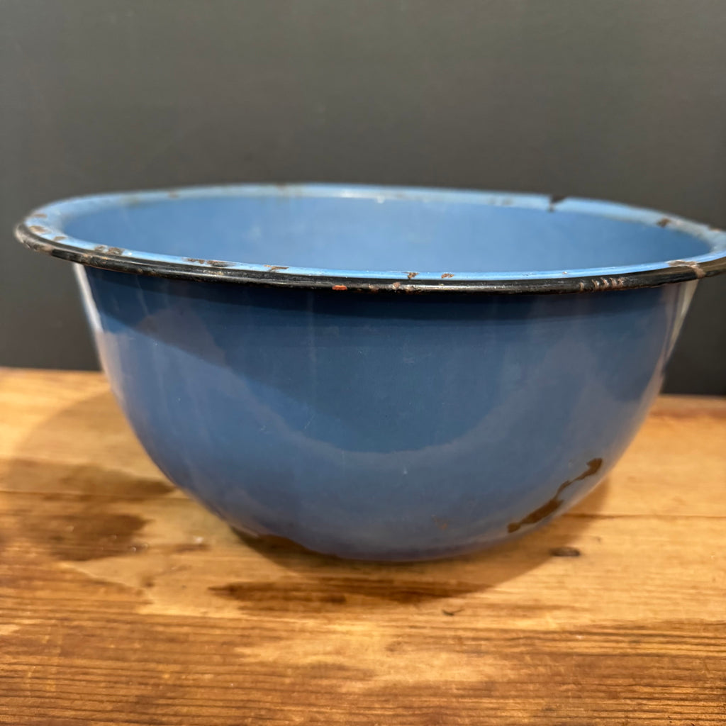 French Blue Enamel Mixing Bowl