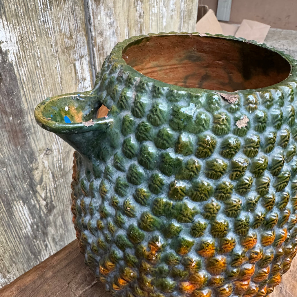 Hand-Thrown Redware Pineapple Pitcher