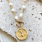 Queen Bee Pearl Necklace 19"