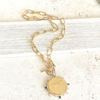 Gold Toggle Equestrian Horse Coin Necklace