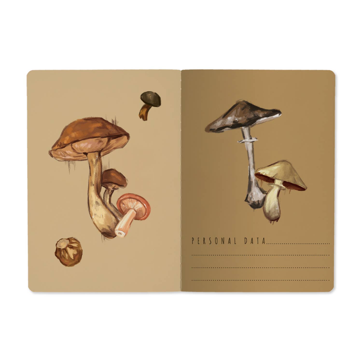 Mushrooms on White Notebook