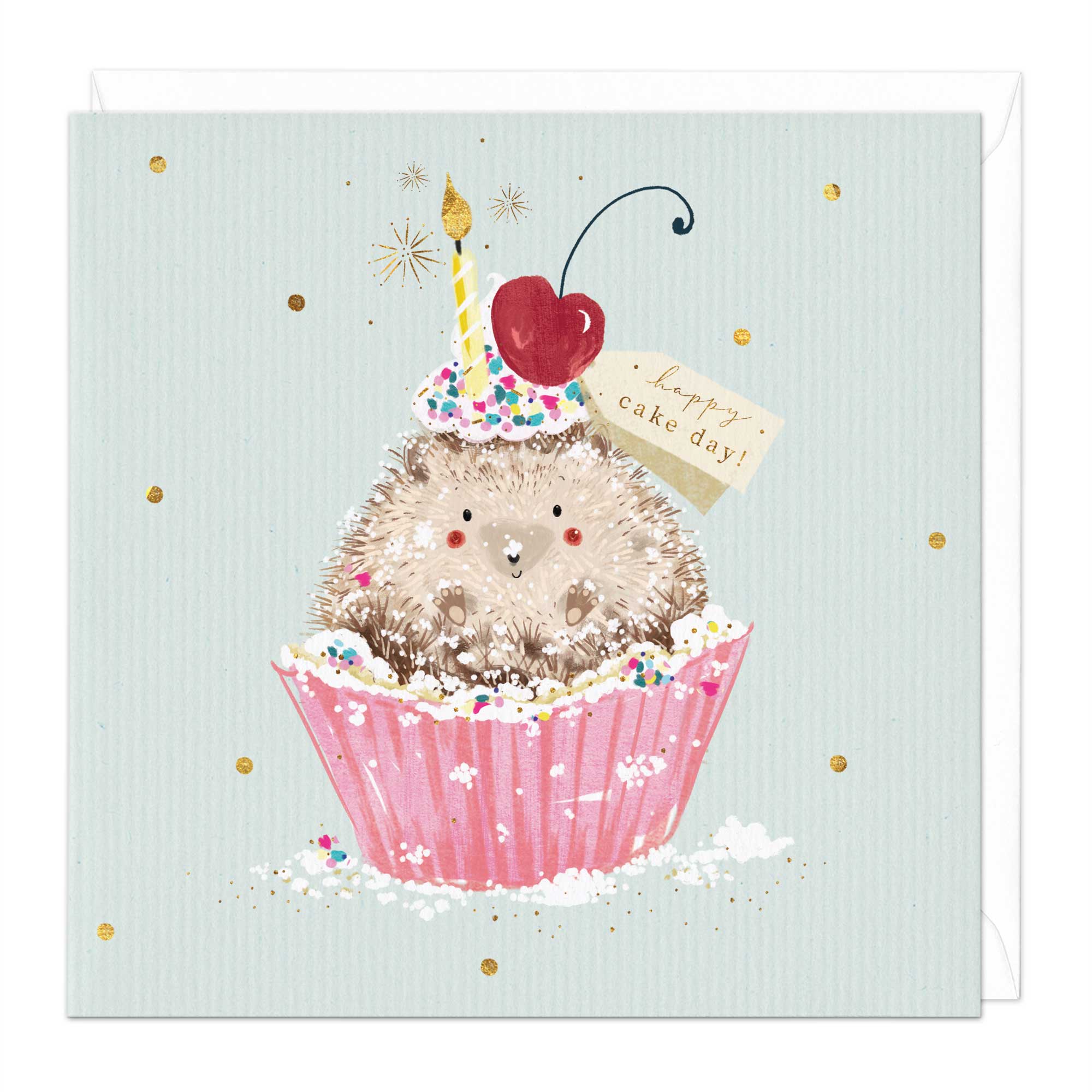 Hedgehog In Cupcake Birthday Card