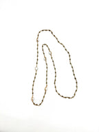 Necklace Freshwater Pearls on Pyrite Hematite Bead Chain 32”