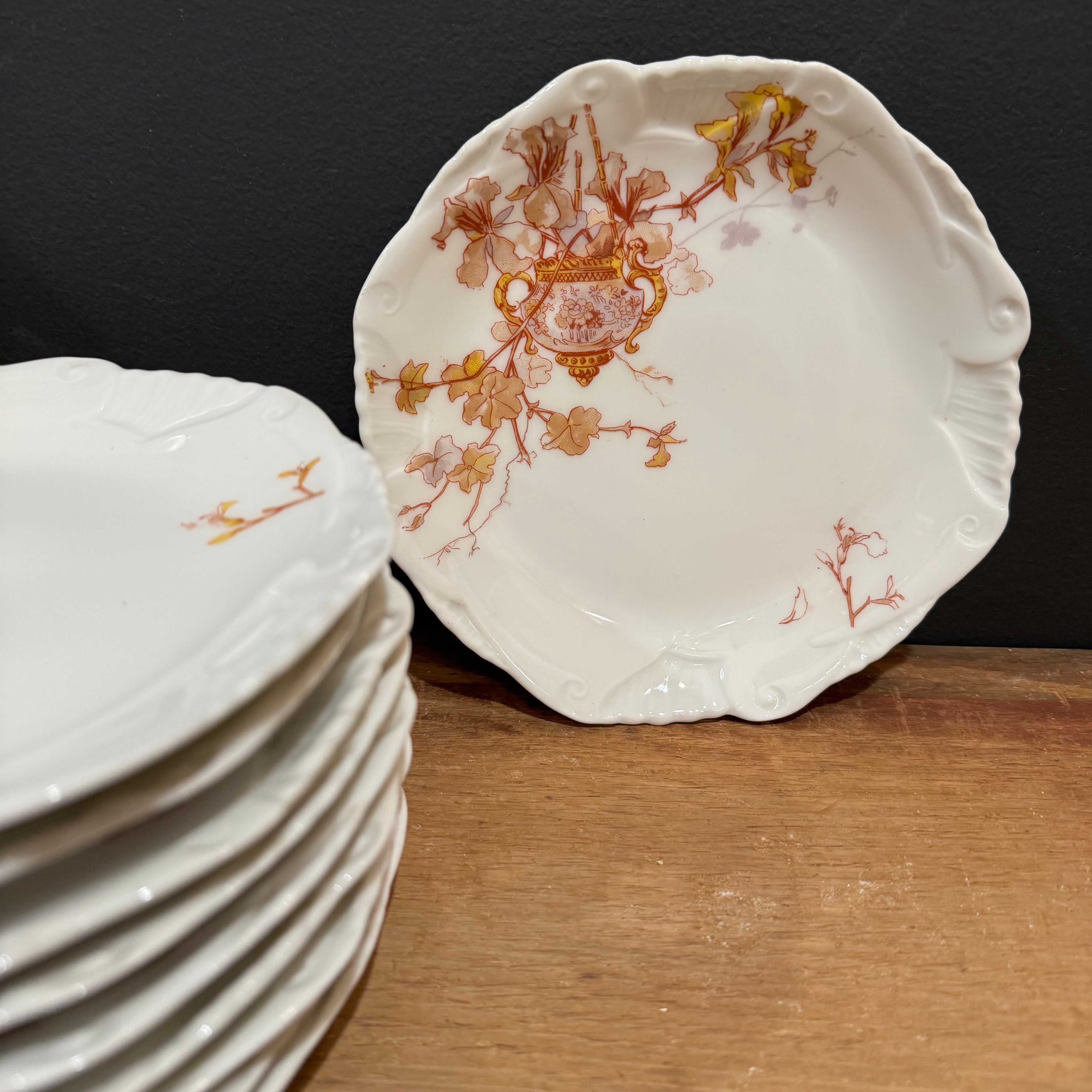 Antique Limoges France Floral Dessert Plates – Set of 10 | 7”