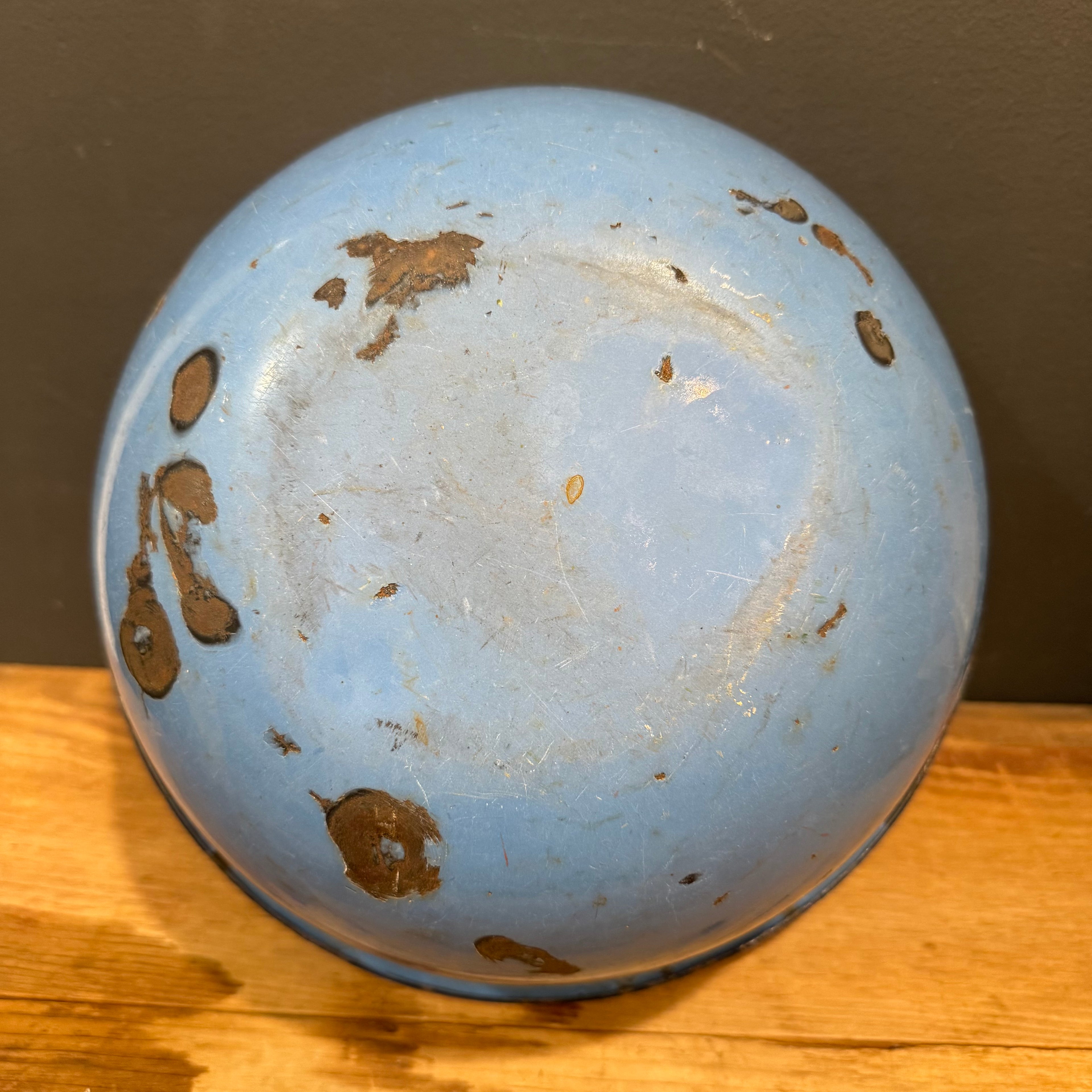 French Blue Enamel Mixing Bowl