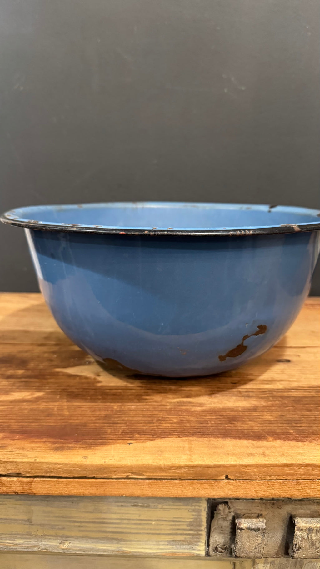 French Blue Enamel Mixing Bowl