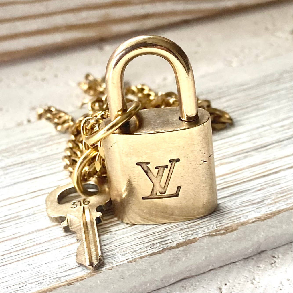 Louis Vuitton Upcycled Repurposed Lock + Key Necklace 