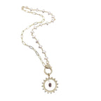 Mother of Pearl Sunburst Pendant Necklace