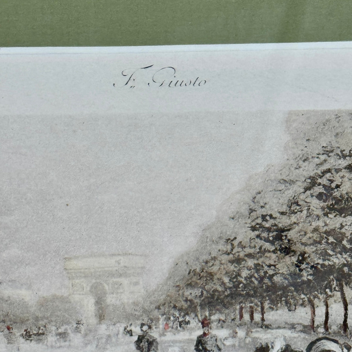 Pair of F. Giusto Hand-Colored Paris Engravings