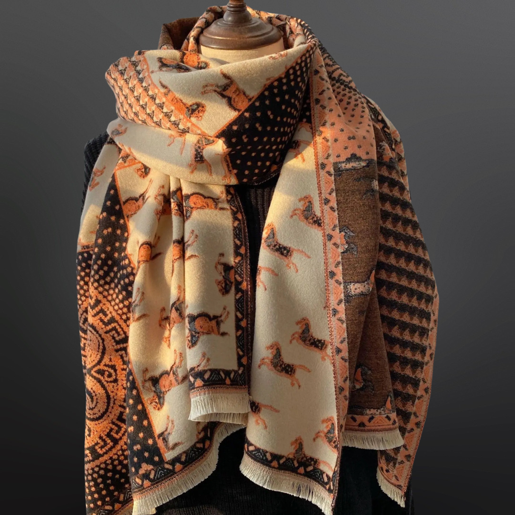 Horse and Medallion Luxurious Scarf