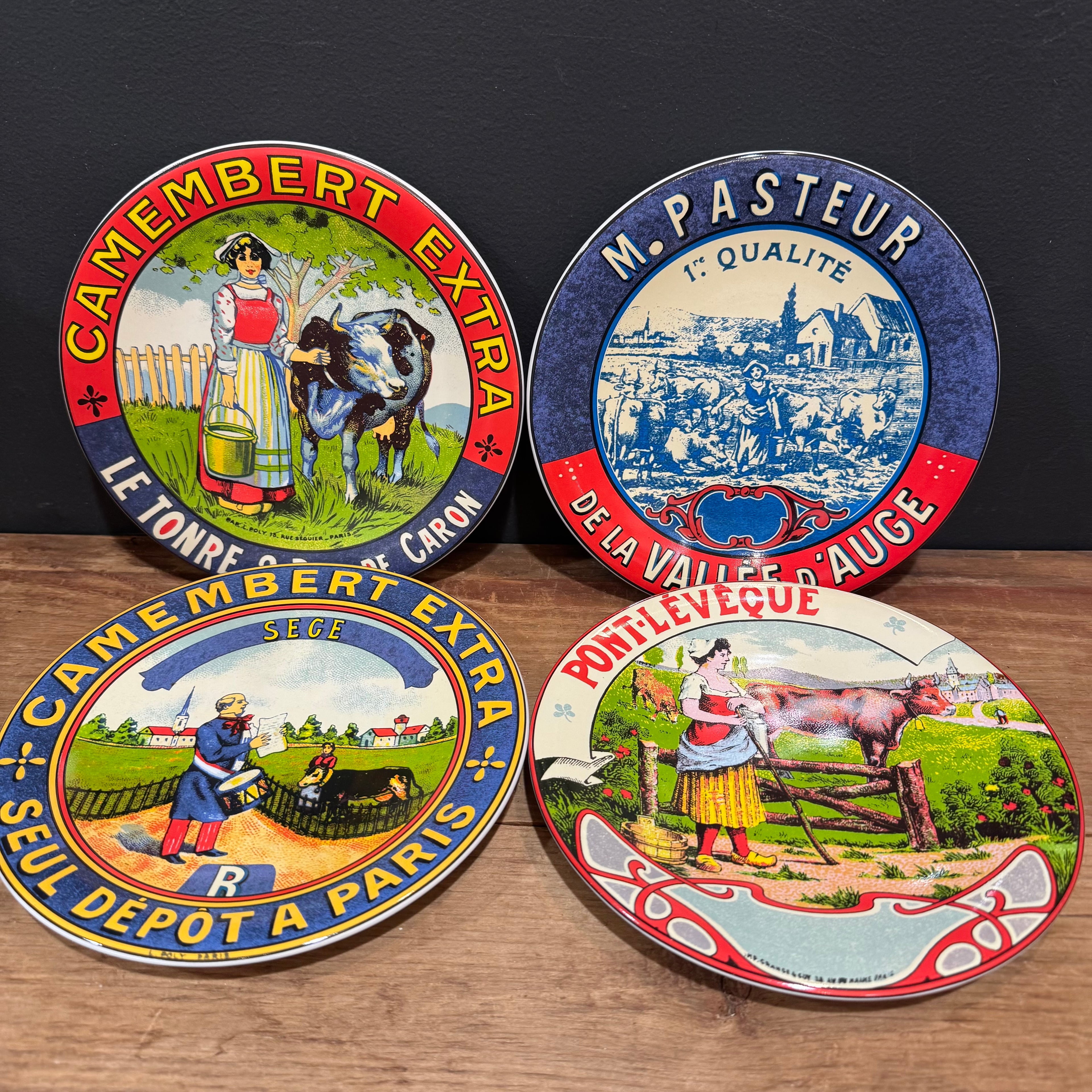 Mikasa "Fromage" French Cheese Label Dessert Plates – Set of 4
