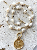 Queen Bee Pearl Necklace 19"