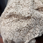 Vintage Italian Hand-Crocheted Lace Tablecloth by Longevity, Naples, 72" x 90"