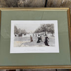 Pair of F. Giusto Hand-Colored Paris Engravings