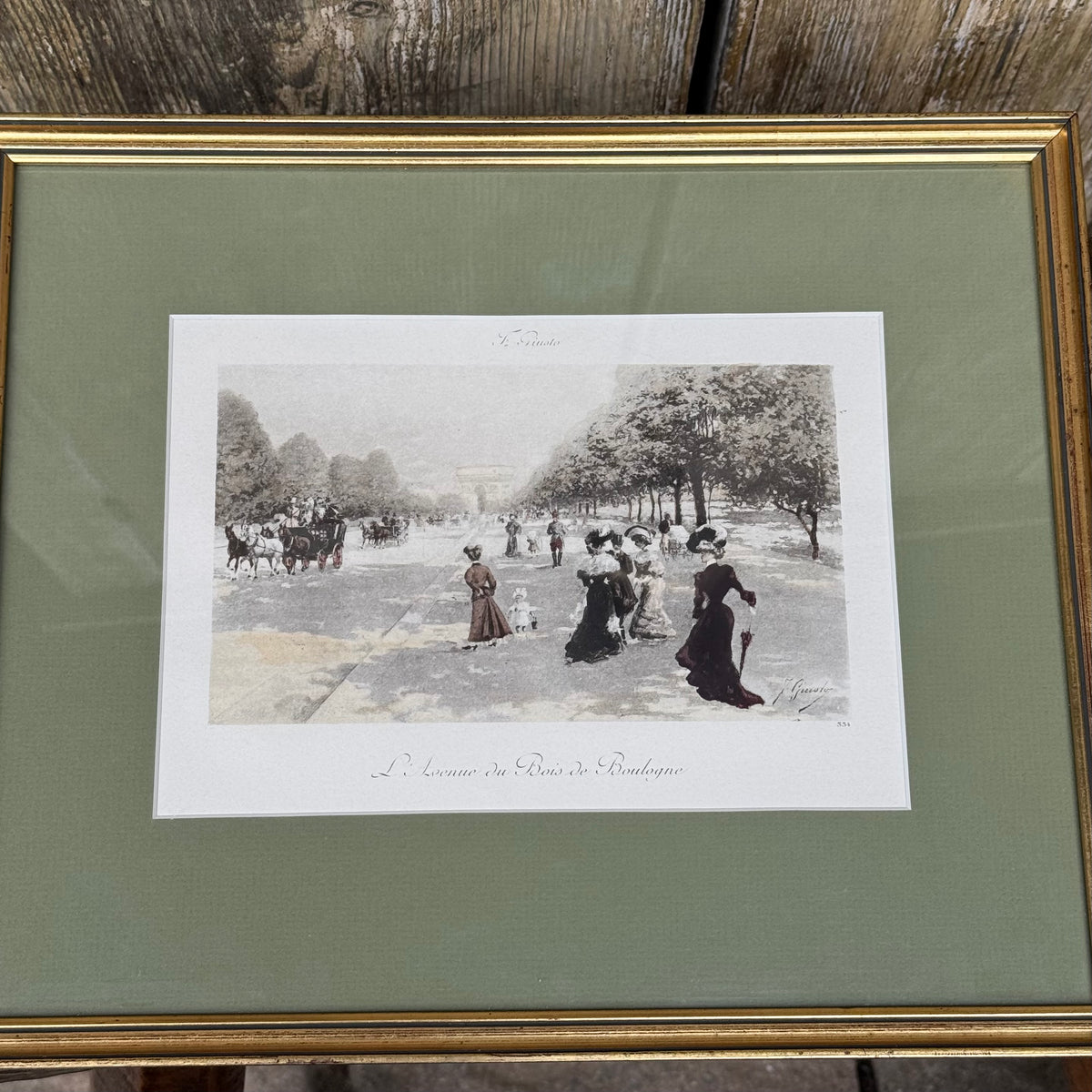 Pair of F. Giusto Hand-Colored Paris Engravings