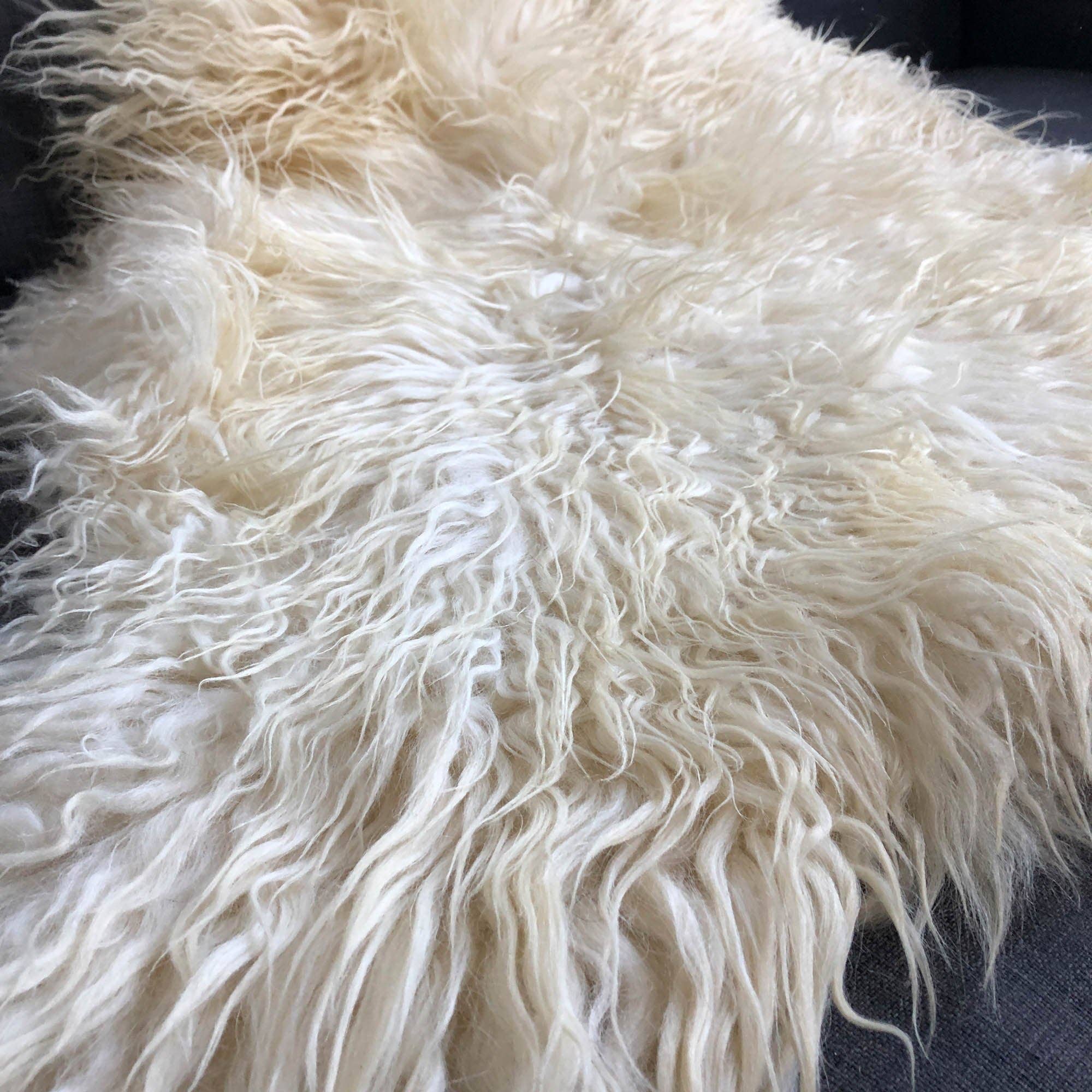 Icelandic Curly White Natural Sheepskin
