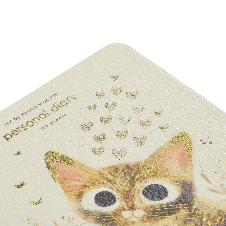 A6 Vegan Leather Daily Planner Planner - Kitten