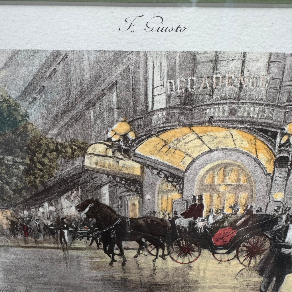 Pair of F. Giusto Hand-Colored Paris Engravings