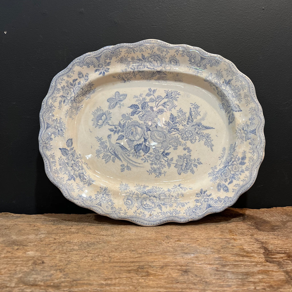 Blue Asiatic Pheasants Transferware Platter