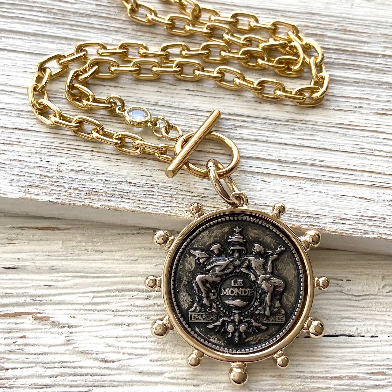 French Medallion Necklace