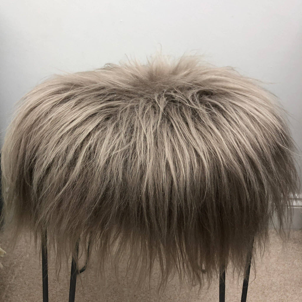 Icelandic Sheepskin Roundie Seat Cover Taupe Long 35cm